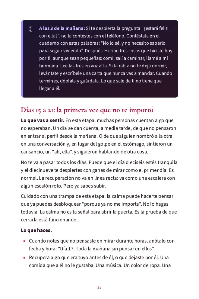 Página con el recuadro A las 3 de la mañana
