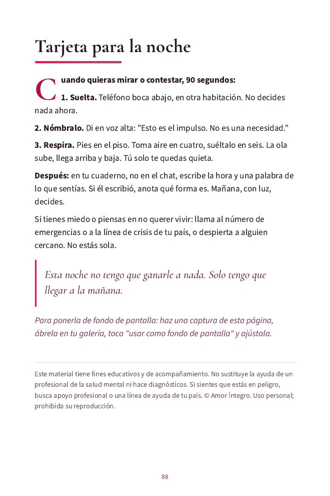 Tarjeta para la noche